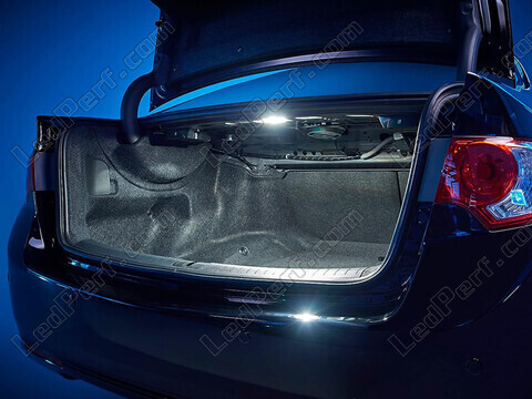 Kofferbak van een auto uitgerust met goedgekeurde LED-lampen Philips W5W PRO6000