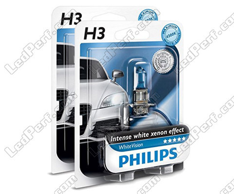 Set met 2 H3 lampen Philips WhiteVision