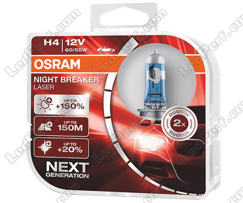 Set van 2 lampen H4 Osram Night Breaker Laser + 150% - 64193NL-HCB