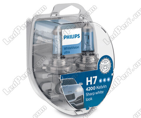 Set van 2 lampen H7 Philips WhiteVision ULTRA + Nachtlampen - 12972WVUSM