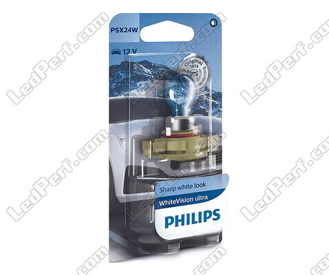 1x lamp PSX24W Philips WhiteVision ULTRA +60% 24W - 12276WVUB1