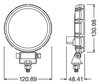 Schema van Afmetingen van de achteruitrijlamp LED Osram LEDriving Reversing FX120R-WD - Rond