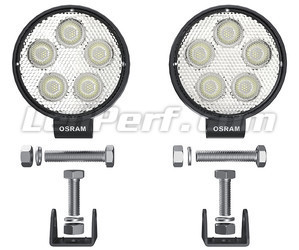 Set met de Bevestiging koplampen LED werklamp Osram LEDriving® ROUND VX70-SP