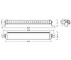 Schema van Afmetingen de LED-lichtbalk Osram LEDriving® LIGHTBAR FX500-CB