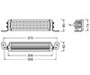 Schema van de Afmetingen LED-lichtbalk Osram LEDriving® LIGHTBAR VX250-CB