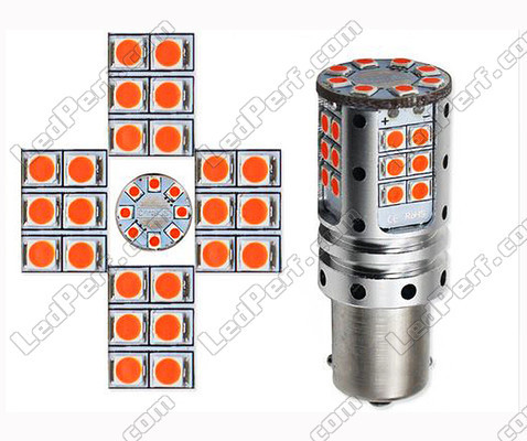P21W ledlamp met hoog vermogen oranje LEDs R5W PY21W P21 5W BA15S oranje LEDs fitting P21W BAU15S
