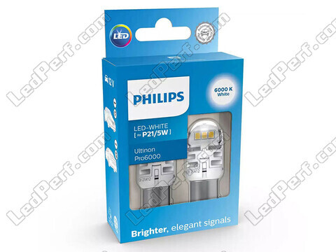 2x ledlampen Philips P21/5W Ultinon PRO6000 - Wit 6000K - BAY15D - 11499CU60X2