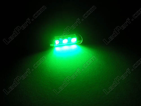 Soffittenlamp led plafondverlichting, kofferbak, handschoenenkastje, nummerplaat groen 37 mm - C5W