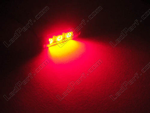 Soffittenlamp led plafondverlichting, kofferbak, handschoenenkastje, nummerplaat rood 37 mm - C5W