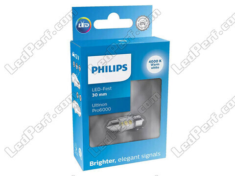LED soffittenlamp C3W 30mm Philips Ultinon Pro6000 Warm wit 4000K - 11860WU60X1 - 12V