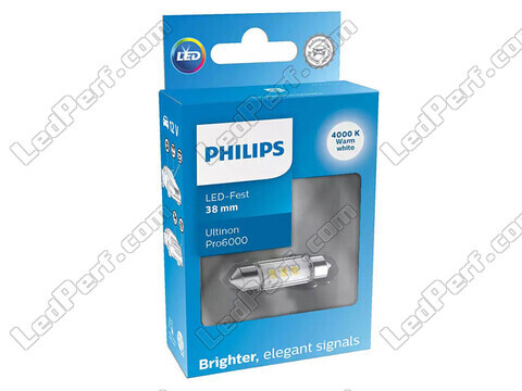 LED soffittenlamp C7W 38mm Philips Ultinon Pro6000 Warm wit 4000K - 11854WU60X1 - 12V