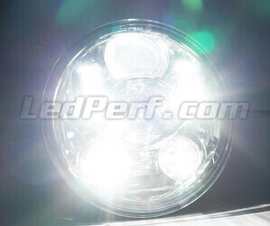 Optiek Motor Full LED Chroom voor Rond 5,75 inch koplamp - type 1 Zuiver wit verlichting
