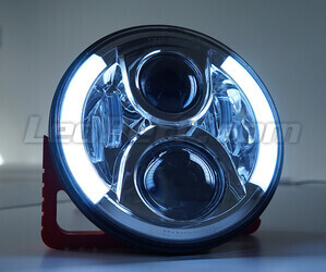 Optiek Motor Full LED Chroom voor Rond 7 inch koplamp - type 4 dagrijlichten