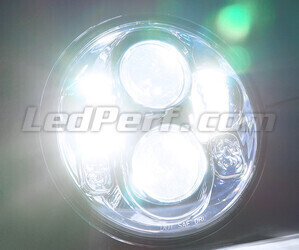 Optiek Motor Full LED Zwart voor Rond 5,75 inch koplamp - type 2 Zuiver wit verlichting