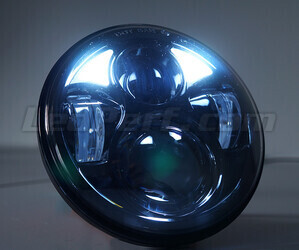 Optiek Motor Full LED Zwart voor Rond 5,75 inch koplamp - type 3 dagrijlichten