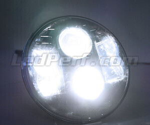 Optiek Motor Full LED Zwart voor Rond 7 inch koplamp - type 1 Zuiver wit verlichting