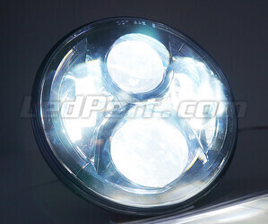 Optiek Motor Full LED Zwart voor Rond 7 inch koplamp - type 2 Zuiver wit verlichting