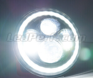 Optiek Motor Full LED Zwart voor Rond 7 inch koplamp - type 5 Zuiver wit verlichting