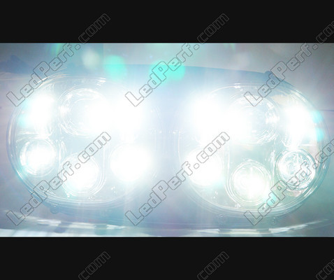 Koplamp Motor Full LED Zwart voor Harley Davidson Road Glide (1998-2014) Zuiver wit verlichting