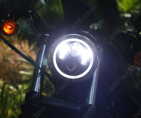 Optiek motor Full LED Chroom voor Rond 5.75 inch koplamp - type 4