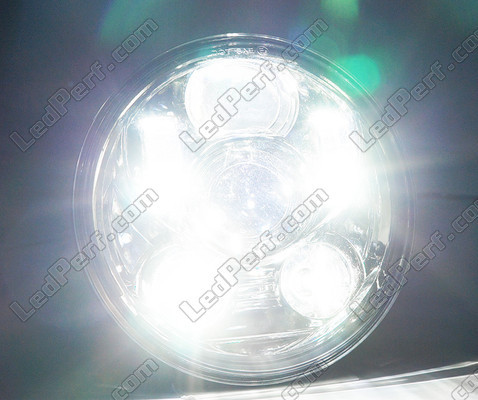 Optiek Motor Full LED Zwart voor Rond 5,75 inch koplamp - type 1 Zuiver wit verlichting