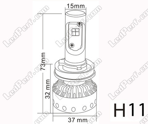 Mini ledlamp H11 Tuning
