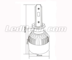 H3 ledlamp Motor afmetingen