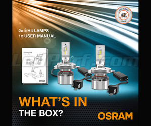 Inhoud van de ledset H4 Osram LEDriving® XTR lampen en bijsluiter