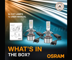 Inhoud van de ledset H7 Osram LEDriving® XTR lampen en bijsluiter