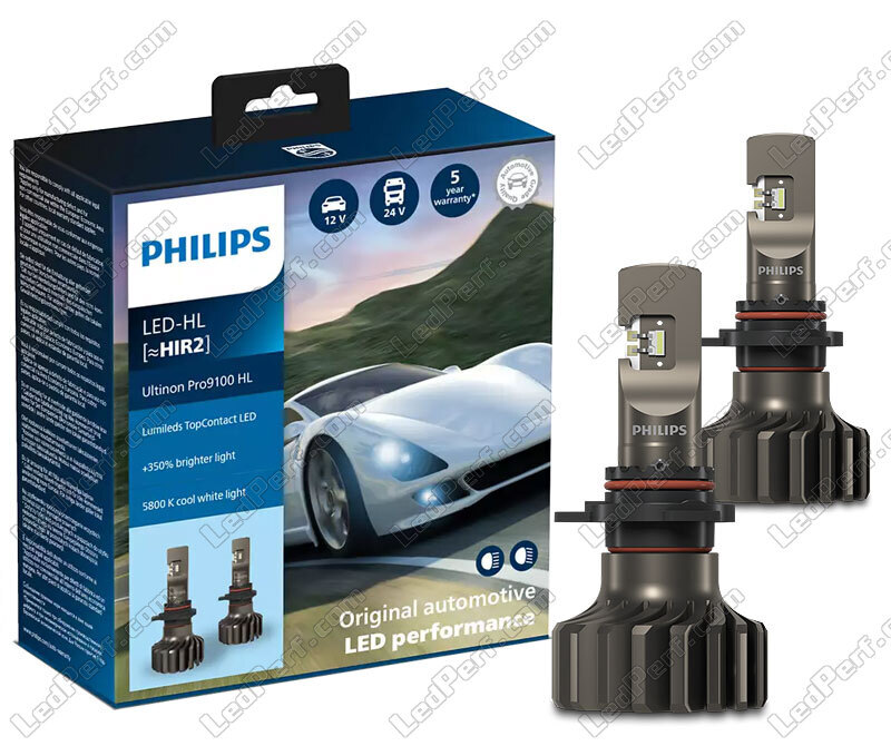 Magistraat compact nabootsen LED-lampenset HIR2 Philips ULTINON Pro9100 5800K +350%