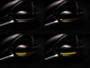 Verschillende stappen in de lichtsequentie van de dynamische knipperlichten Osram LEDriving® voor Audi A5 II buitenspiegels