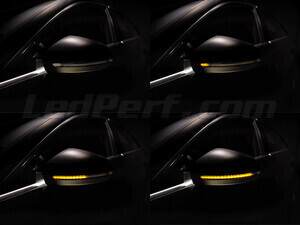 Verschillende stappen in de lichtsequentie van de dynamische knipperlichten Osram LEDriving® voor Audi A5 II buitenspiegels
