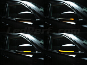 Verschillende stappen in de lichtsequentie van de dynamische knipperlichten Osram LEDriving® voor BMW 4 Series (F32) buitenspiegels