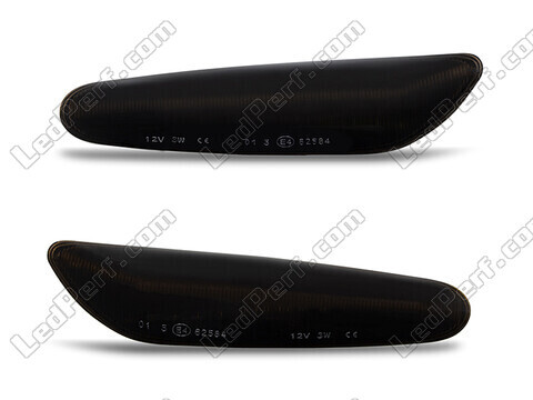 Vooraanzicht van de dynamische LED zijknipperlichten voor BMW Serie 3 (E90 E91) - Gerookte zwarte kleur