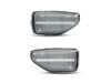 Vooraanzicht van de sequentiële LED zijknipperlichten voor Dacia Sandero 2 - Transparante kleur