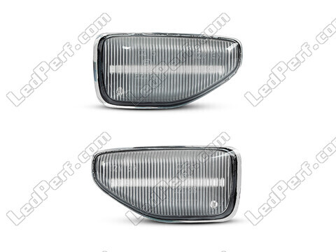 Vooraanzicht van de sequentiële LED zijknipperlichten voor Dacia Sandero 2 - Transparante kleur