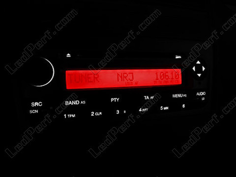 Ledverlichting Autoradio wit en rood Fiat Grande Punto Evo