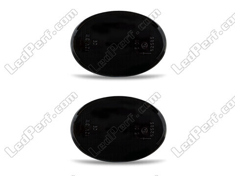 Vooraanzicht van de dynamische LED zijknipperlichten voor Mini Cabriolet III (R57) - Gerookte zwarte kleur