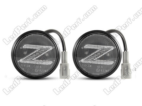Vooraanzicht van de sequentiële LED zijknipperlichten voor Nissan 370Z - Transparante kleur