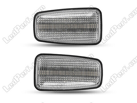 Vooraanzicht van de sequentiële LED zijknipperlichten voor Peugeot 306 - Transparante kleur
