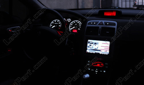 Led dashboard wit en rood Peugeot 307