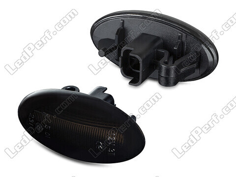 Zijaanzicht van de dynamische LED zijknipperlichten voor Peugeot 307 - Gerookte zwarte versie