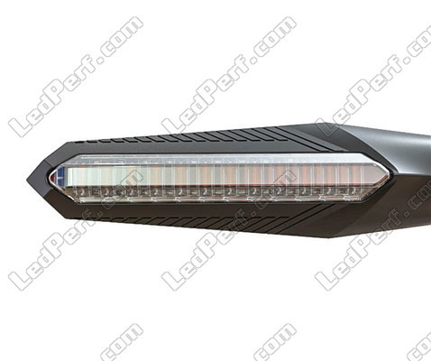 Sequentieel LED knipperlicht voor Aprilia Dorsoduro 900 vooraanzicht.