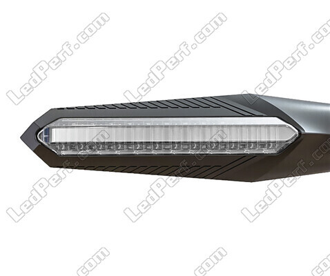 Vooraanzicht van dynamische LED-knipperlichten met Dagrijverlichting voor Harley-Davidson Street Bob 1584