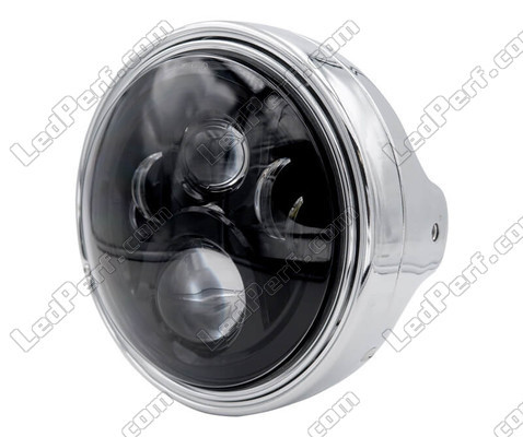 Voorbeeld van koplamp Rond chroom met zwarte LED-optiek van Moto-Guzzi Bellagio 940