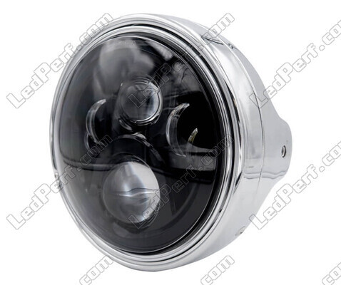 Voorbeeld van koplamp Rond chroom met zwarte LED-optiek van Yamaha XJ 600 N