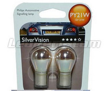 2 Philips SilverVision lampen voor knipperlicht Chroom - PY21W - Fitting BAU15S