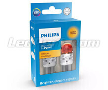 2x ledlampen Philips PY21W Ultinon PRO6000 - Oranje - BAU15S - 11498AU60X2
