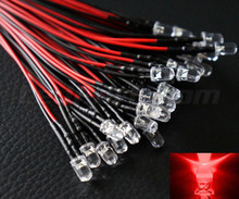 10 LEDs met kabel Rood 12V