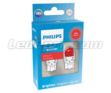2x Philips LED-lampen W21/5W Ultinon PRO6000 - Rood - 11066RU60X2 - 7443R